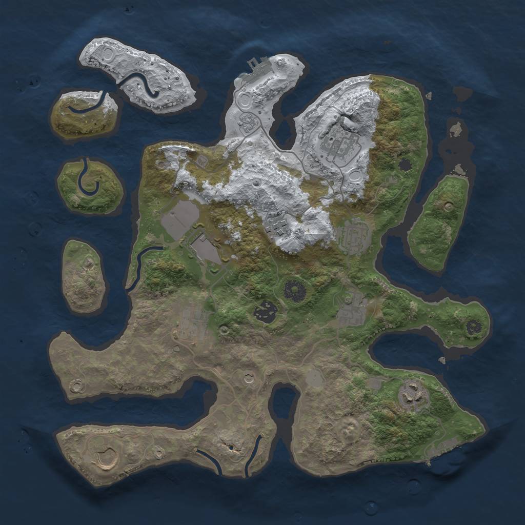 Rust Map: Procedural Map, Size: 3500, Seed: 5450442, 18 Monuments