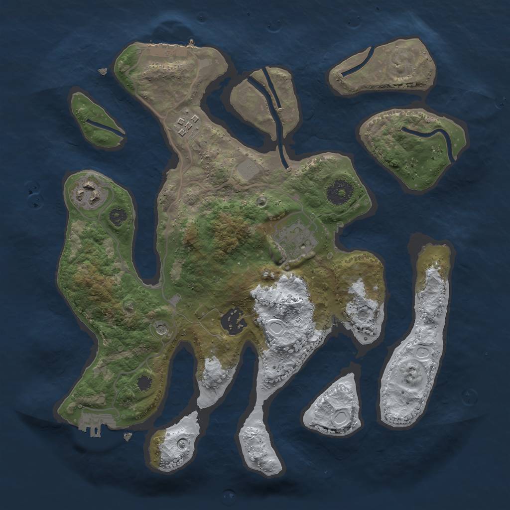 Rust Map: Procedural Map, Size: 3000, Seed: 5267853, 12 Monuments