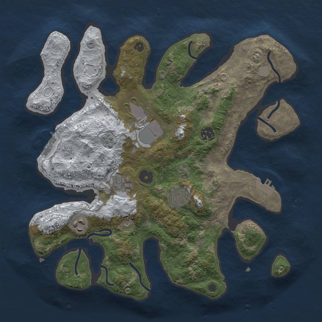 Rust Map: Procedural Map, Size: 3500, Seed: 3134584, 15 Monuments