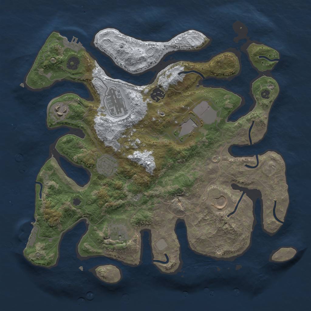 Rust Map: Procedural Map, Size: 3500, Seed: 5284997, 15 Monuments
