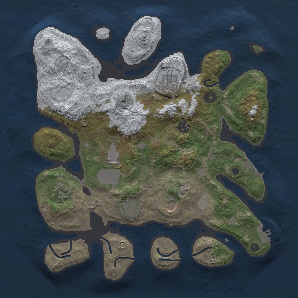Rust Map: Procedural Map, Size: 3500, Seed: 1756977, 14 Monuments