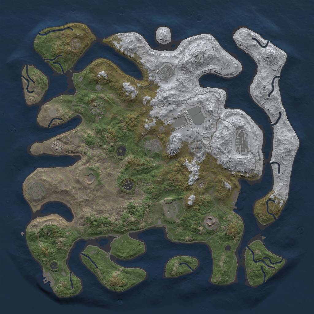 Rust Map: Procedural Map, Size: 4500, Seed: 5673502, 20 Monuments