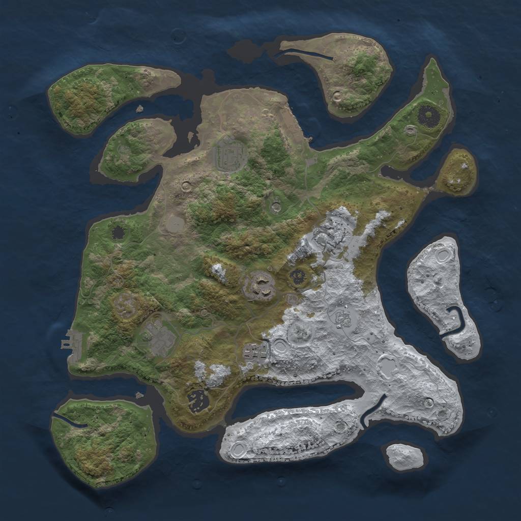 Rust Map: Procedural Map, Size: 3500, Seed: 5360912, 15 Monuments