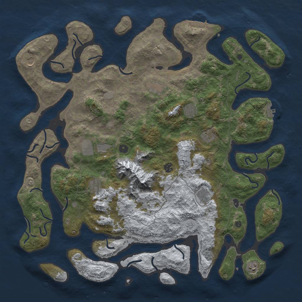 Rust Map: Procedural Map, Size: 5000, Seed: 1165161, 19 Monuments