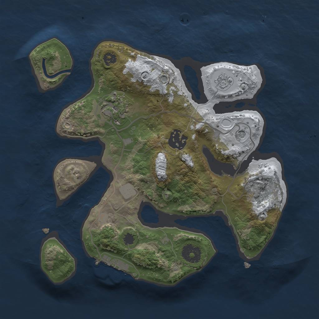 Rust Map: Procedural Map, Size: 2500, Seed: 1616922833, 10 Monuments