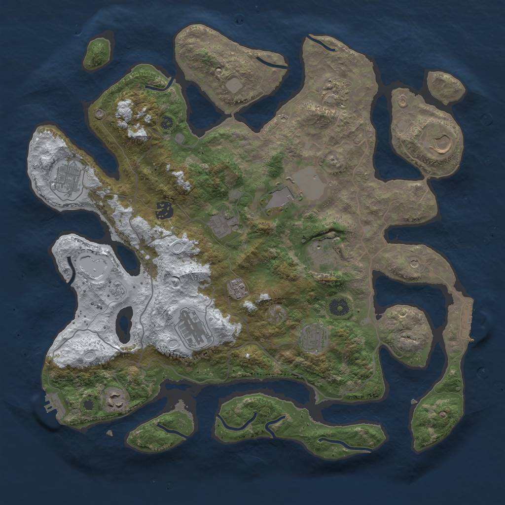 Rust Map: Procedural Map, Size: 4050, Seed: 810459241, 20 Monuments
