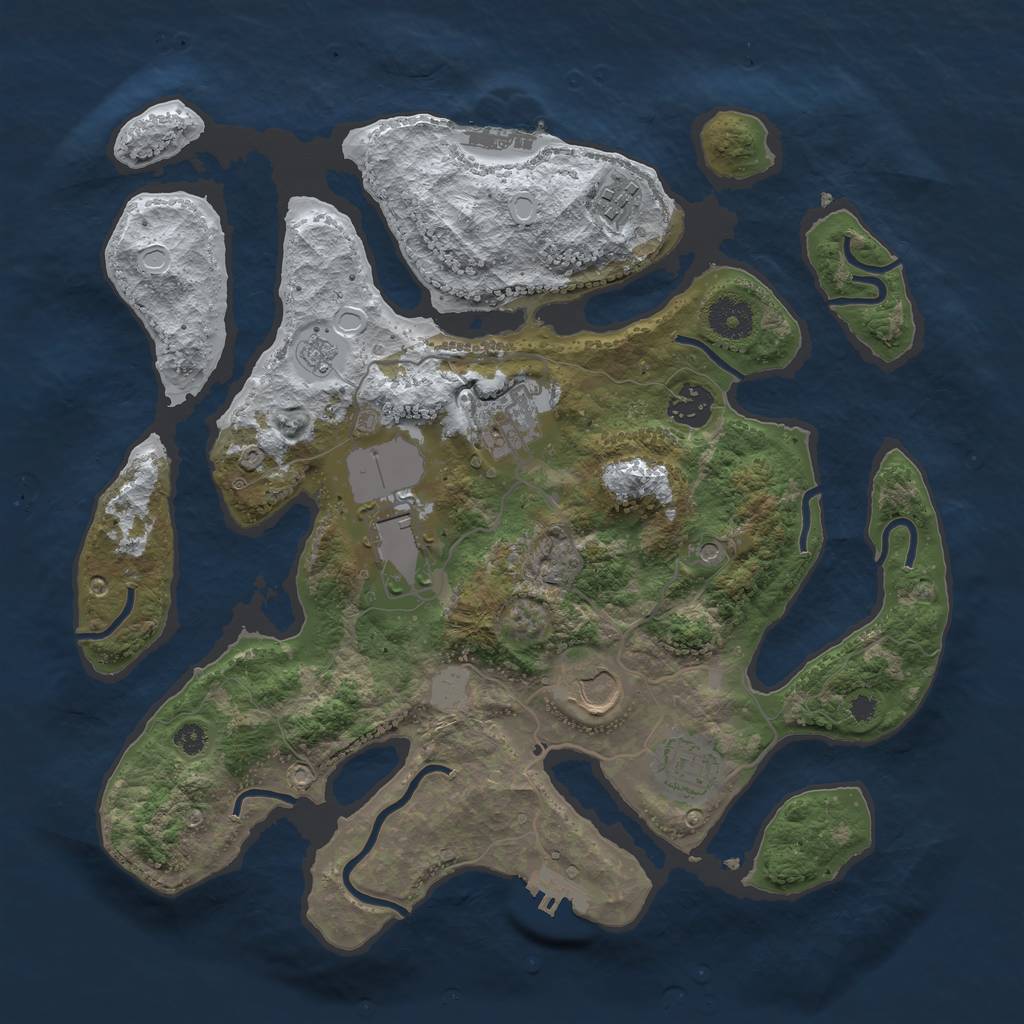 Rust Map: Procedural Map, Size: 3500, Seed: 2667719, 15 Monuments