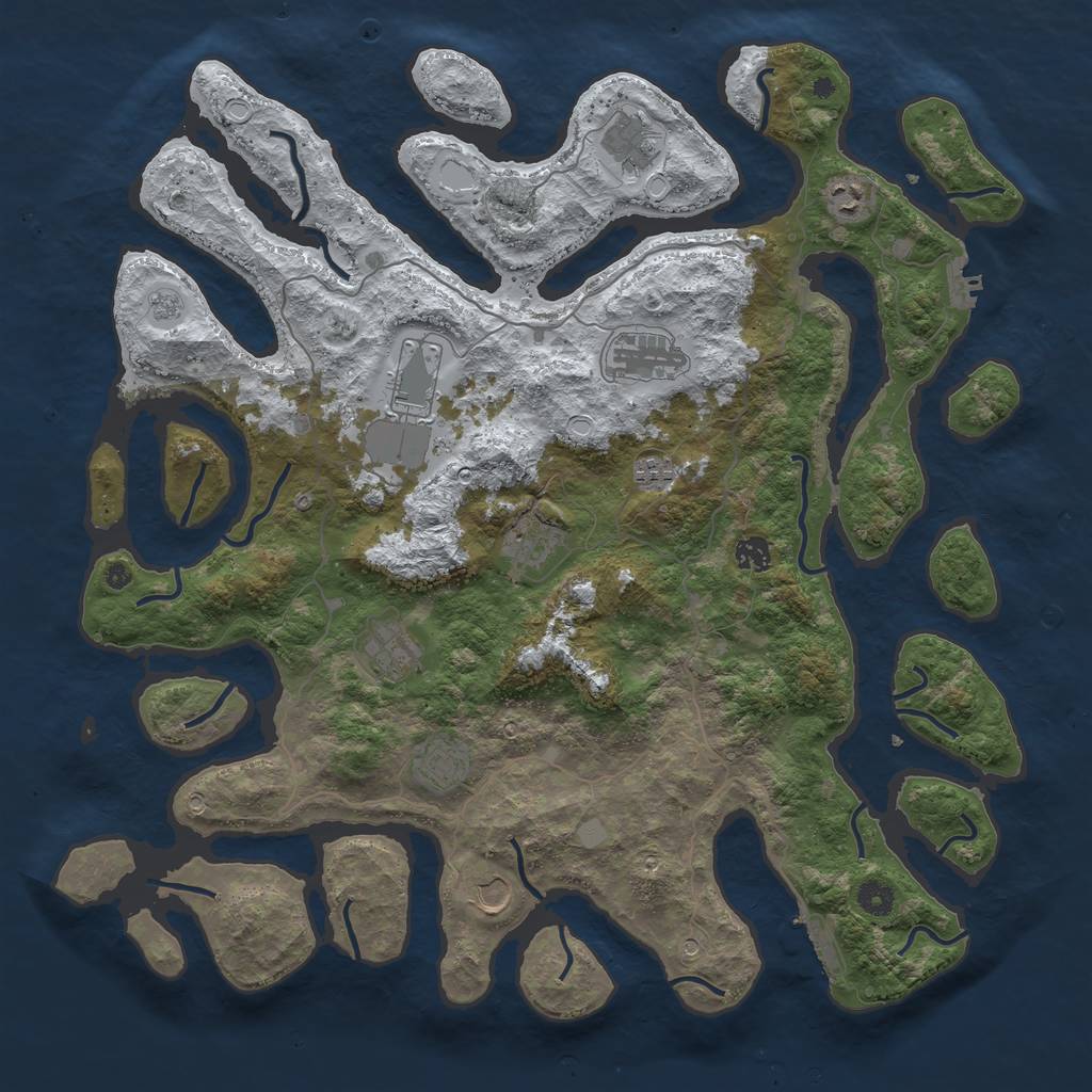Rust Map: Procedural Map, Size: 4500, Seed: 1779095, 19 Monuments