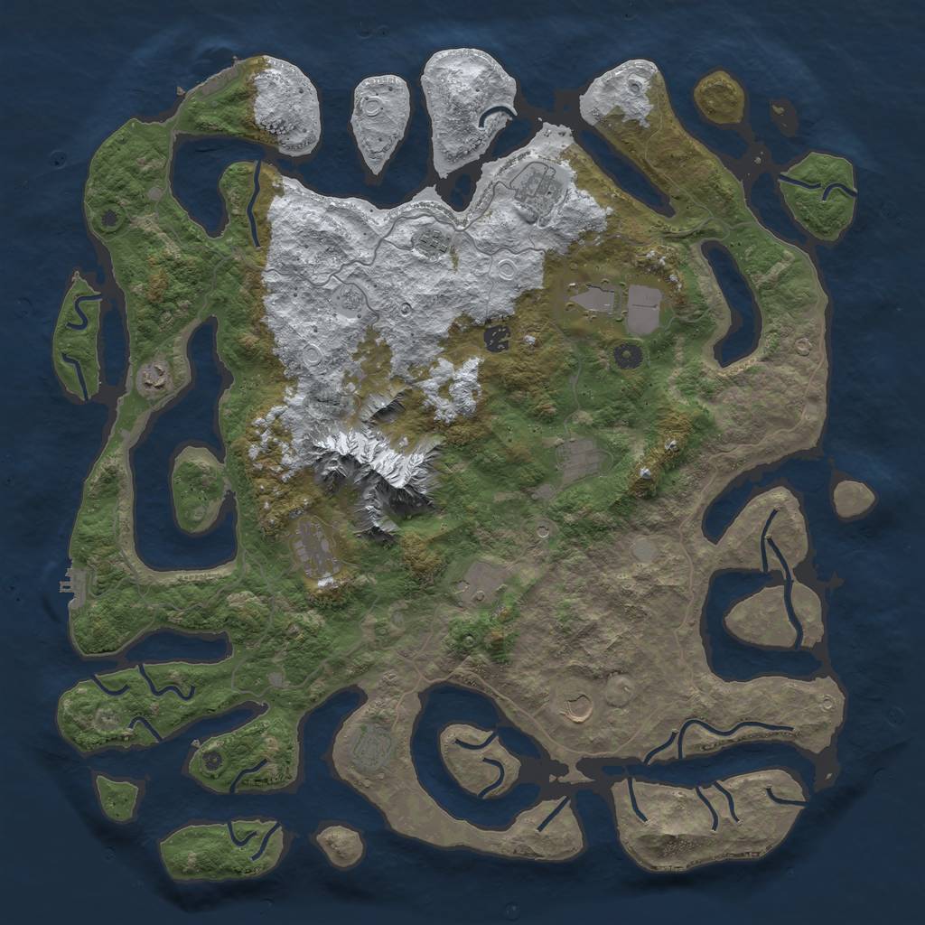 Rust Map: Procedural Map, Size: 5000, Seed: 547948402, 19 Monuments