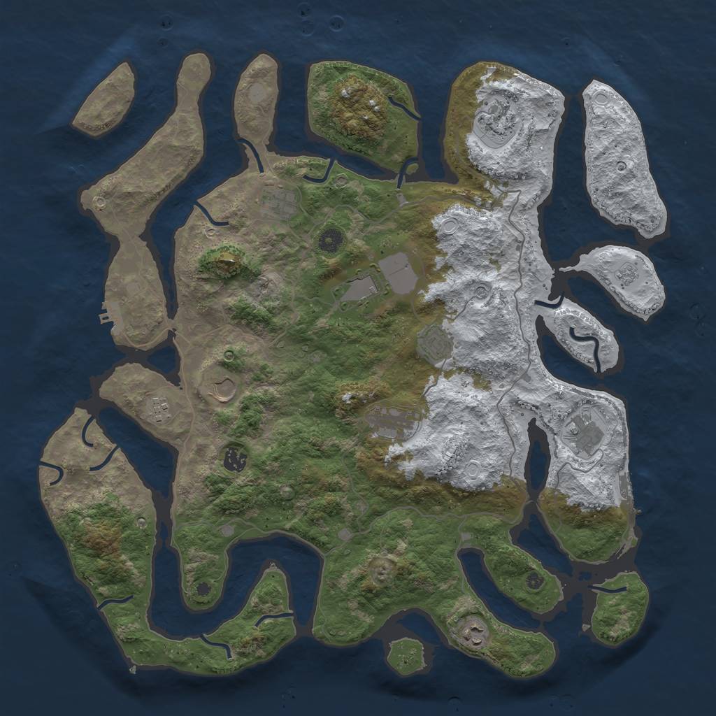 Rust Map: Procedural Map, Size: 4500, Seed: 5345920, 19 Monuments