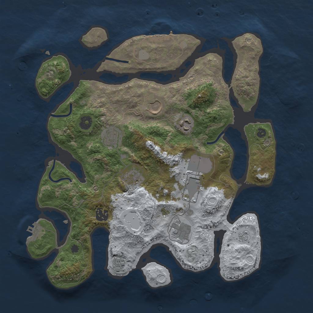 Rust Map: Procedural Map, Size: 3500, Seed: 315516, 16 Monuments