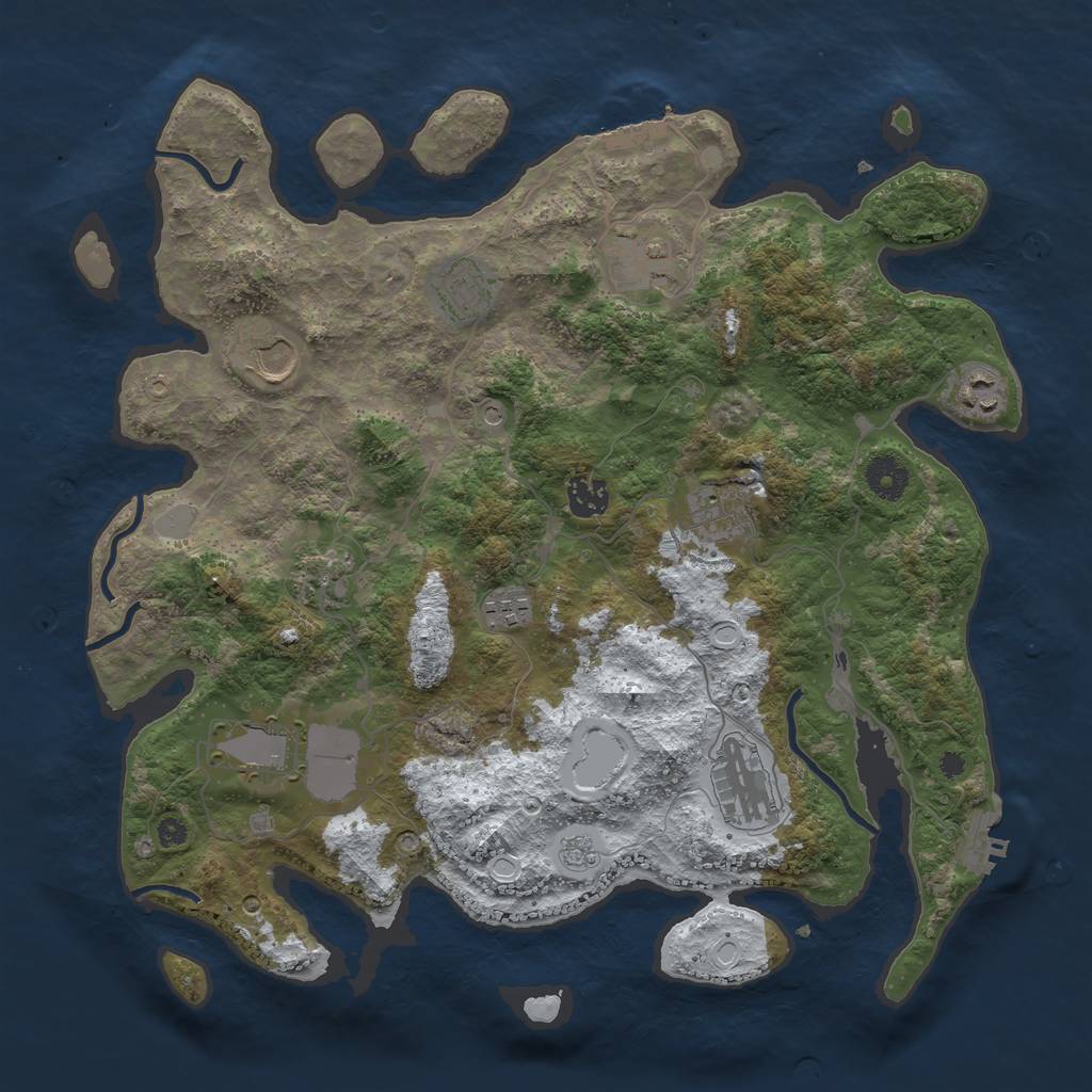 Rust Map: Procedural Map, Size: 3800, Seed: 67556561, 19 Monuments