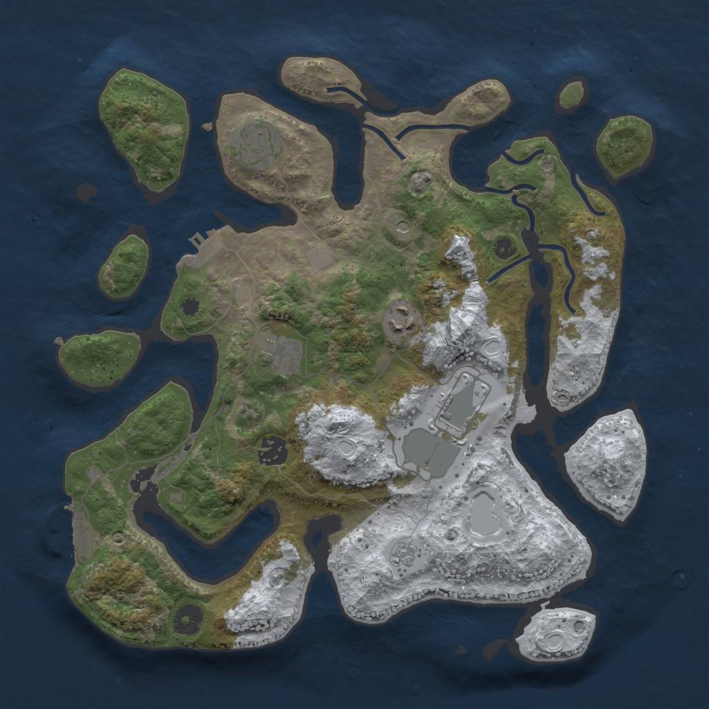 Rust Map: Procedural Map, Size: 3500, Seed: 432475, 14 Monuments
