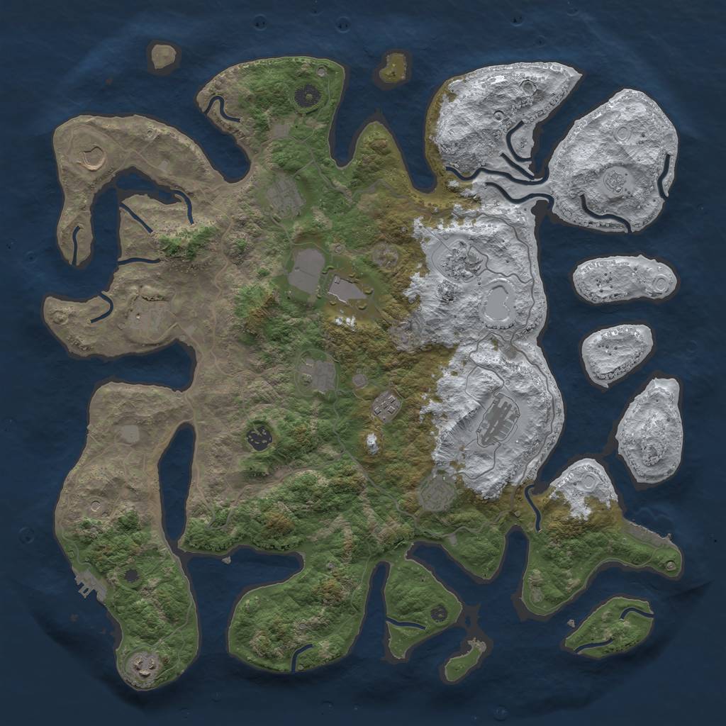 Rust Map: Procedural Map, Size: 4500, Seed: 1856381, 20 Monuments