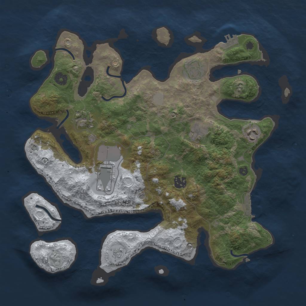 Rust Map: Procedural Map, Size: 3500, Seed: 20615, 15 Monuments