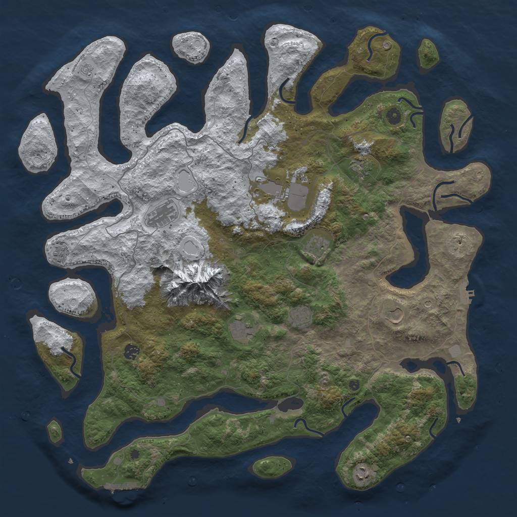 Rust Map: Procedural Map, Size: 5000, Seed: 1514777783, 19 Monuments
