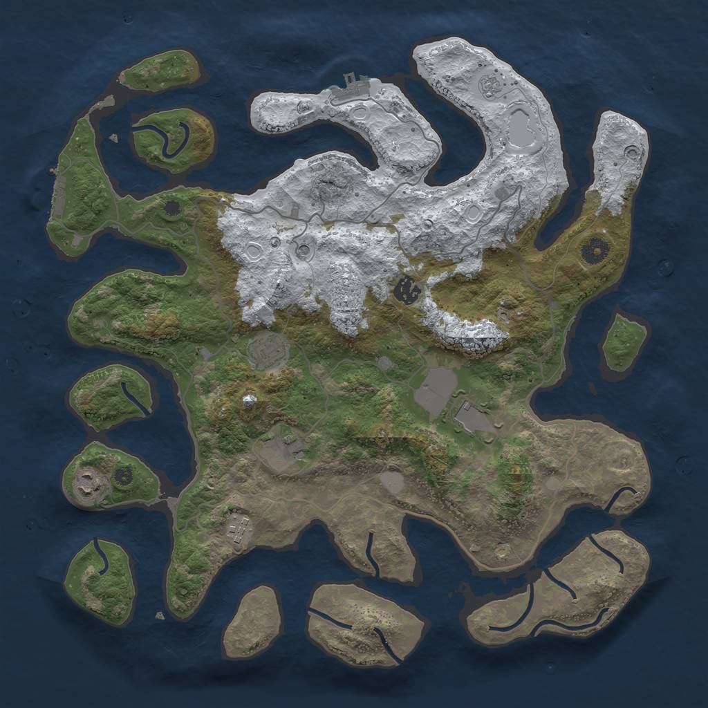 Rust Map: Procedural Map, Size: 4000, Seed: 1167093136, 15 Monuments