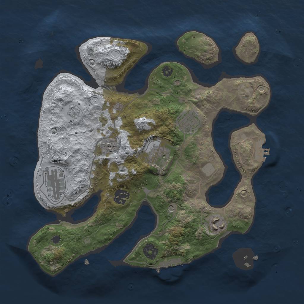 Rust Map: Procedural Map, Size: 3000, Seed: 1212385492, 15 Monuments