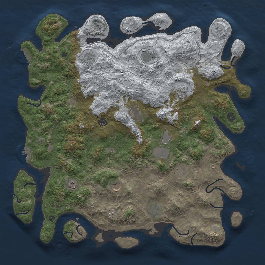 Rust Map: Procedural Map, Size: 4500, Seed: 5121324, 20 Monuments