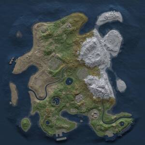 Thumbnail Rust Map: Procedural Map, Size: 3000, Seed: 68, 10 Monuments