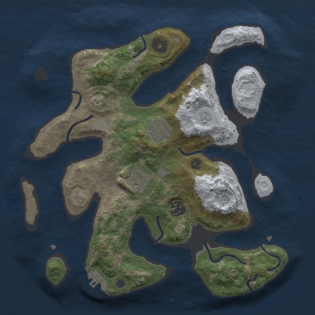 Rust Map: Procedural Map, Size: 3000, Seed: 68, 11 Monuments