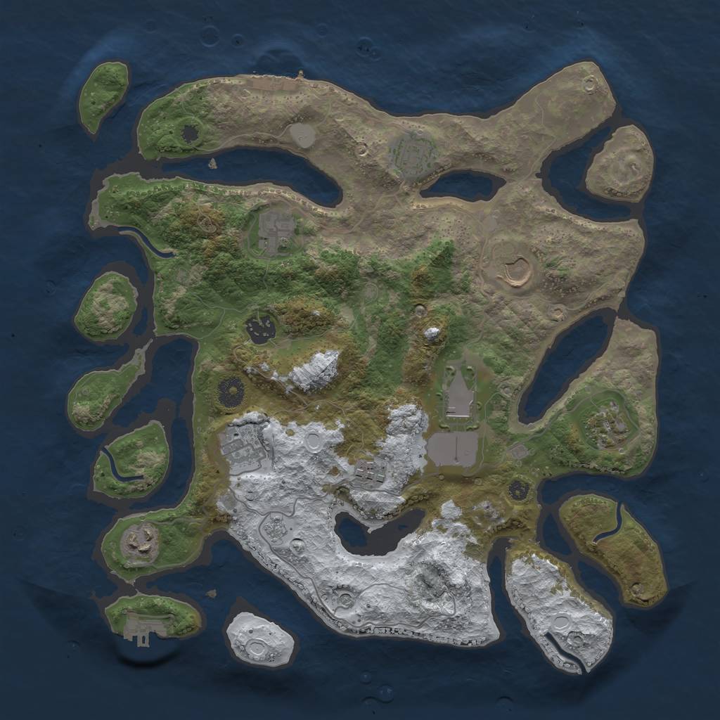 Rust Map: Procedural Map, Size: 3700, Seed: 739331088, 18 Monuments