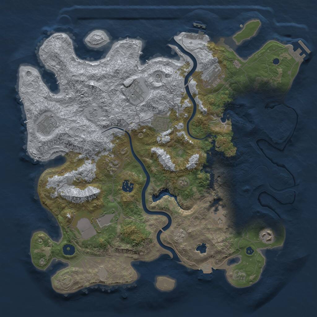 Rust Map: Procedural Map, Size: 4000, Seed: 79645120, 16 Monuments