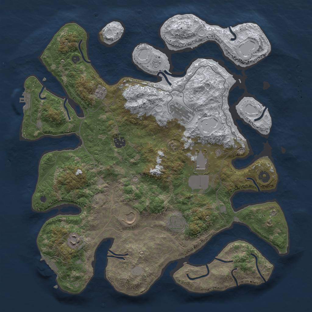 Rust Map: Procedural Map, Size: 4000, Seed: 686172200, 16 Monuments