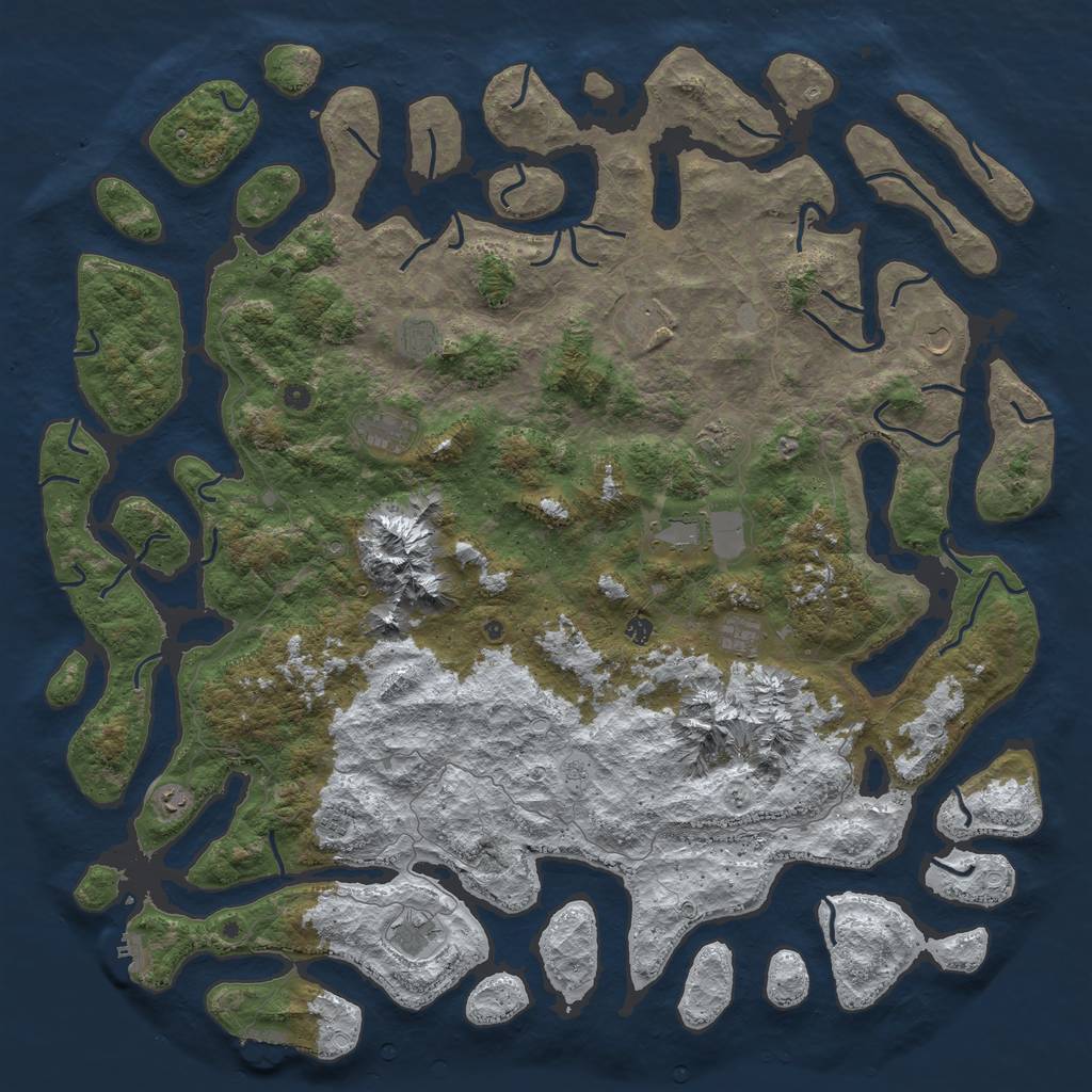 Rust Map: Procedural Map, Size: 6000, Seed: 468767064, 20 Monuments