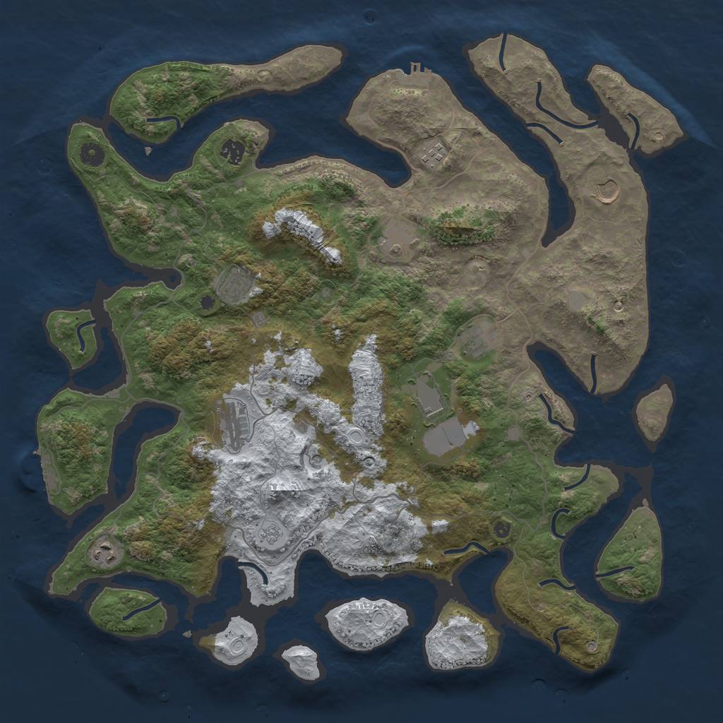 Rust Map: Procedural Map, Size: 4500, Seed: 23724138, 18 Monuments