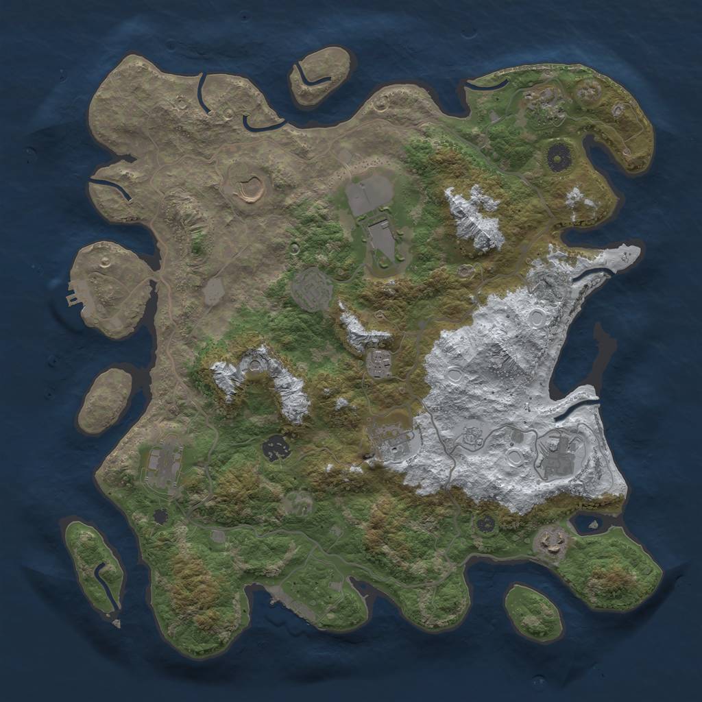 Rust Map: Procedural Map, Size: 4000, Seed: 373981938, 19 Monuments