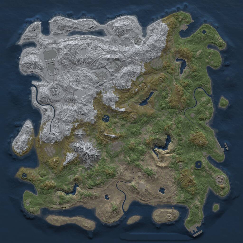Rust Map: Procedural Map, Size: 5000, Seed: 560, 15 Monuments