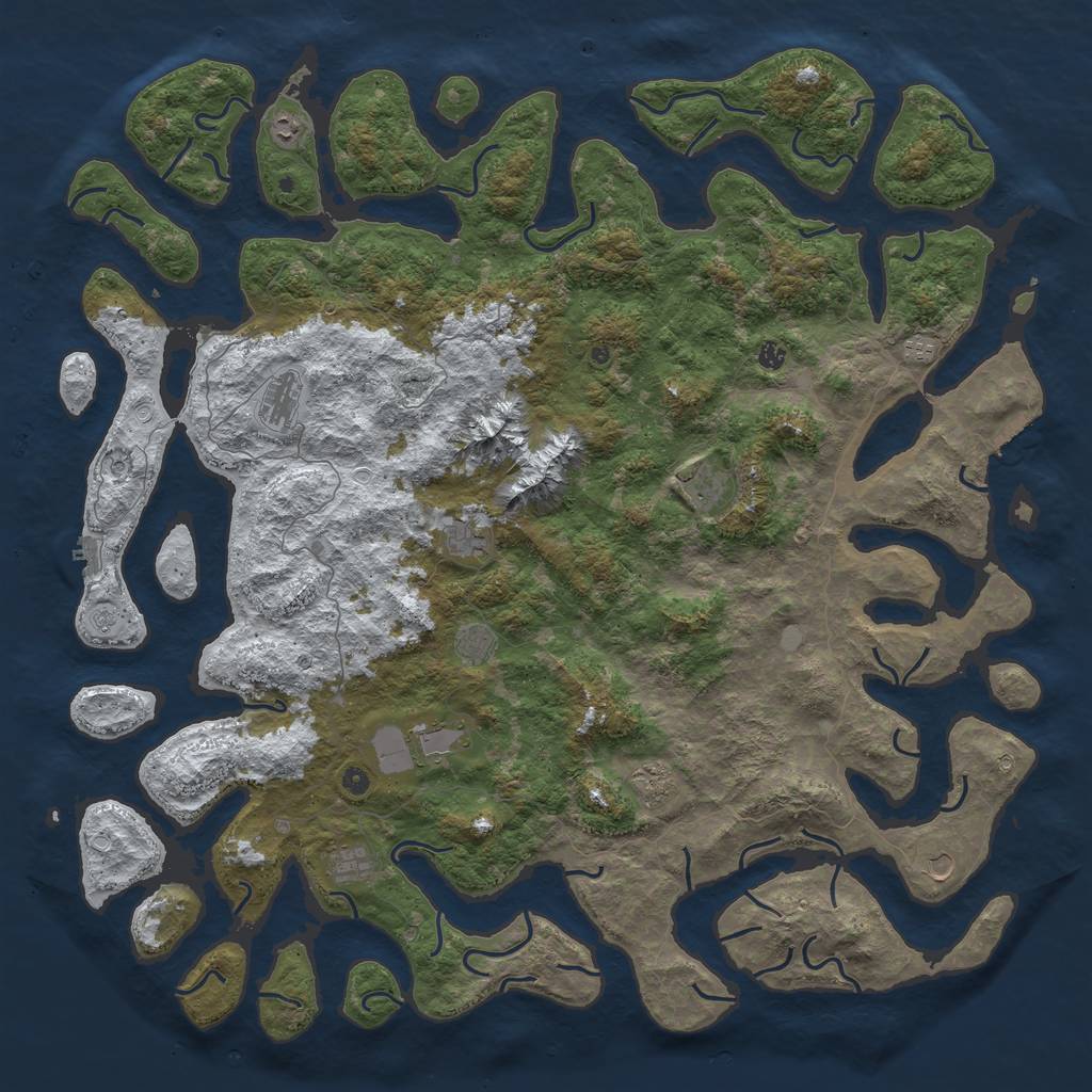 Rust Map: Procedural Map, Size: 6000, Seed: 924129826, 20 Monuments