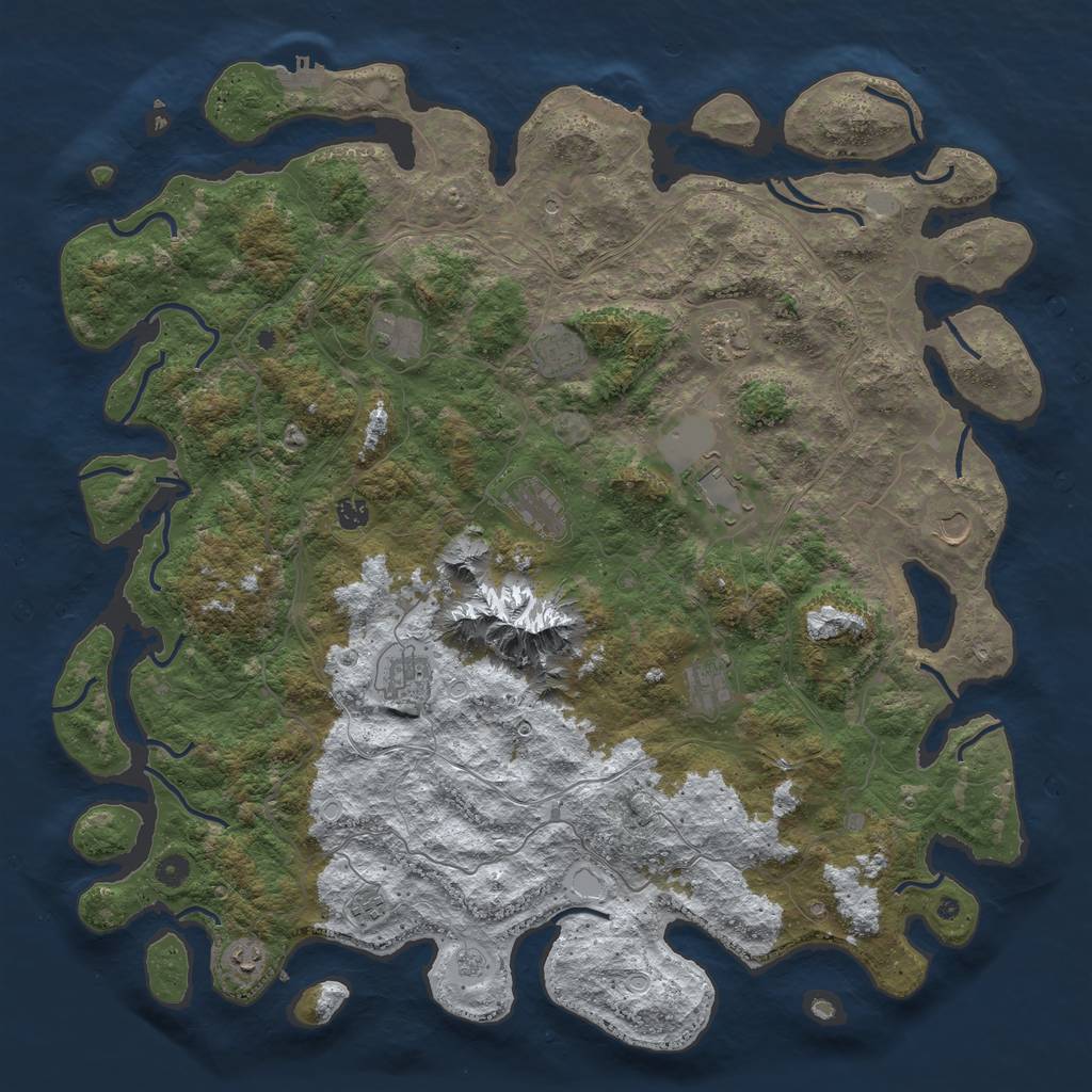 Rust Map: Procedural Map, Size: 5000, Seed: 8675309, 20 Monuments