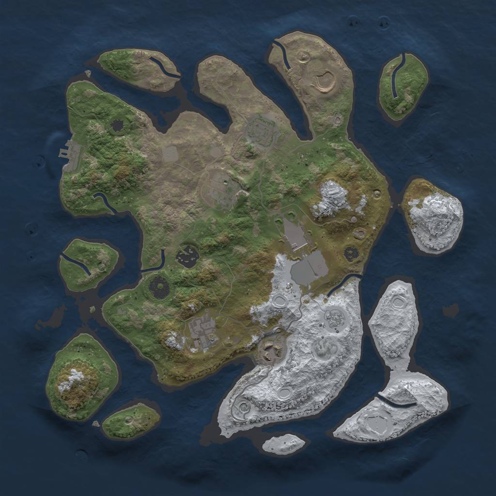 Rust Map: Procedural Map, Size: 3500, Seed: 3535510, 15 Monuments