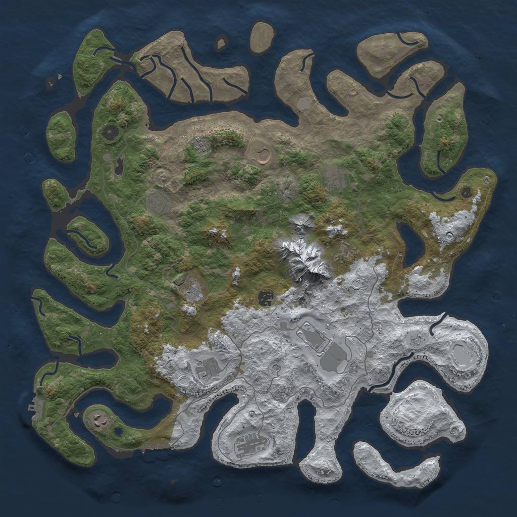 Rust Map: Procedural Map, Size: 5000, Seed: 57848985, 20 Monuments