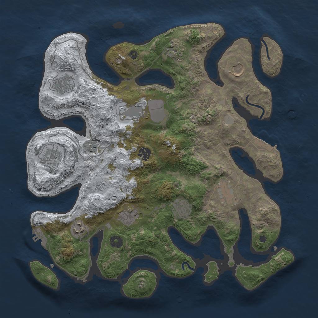 Rust Map: Procedural Map, Size: 3700, Seed: 577964816, 19 Monuments