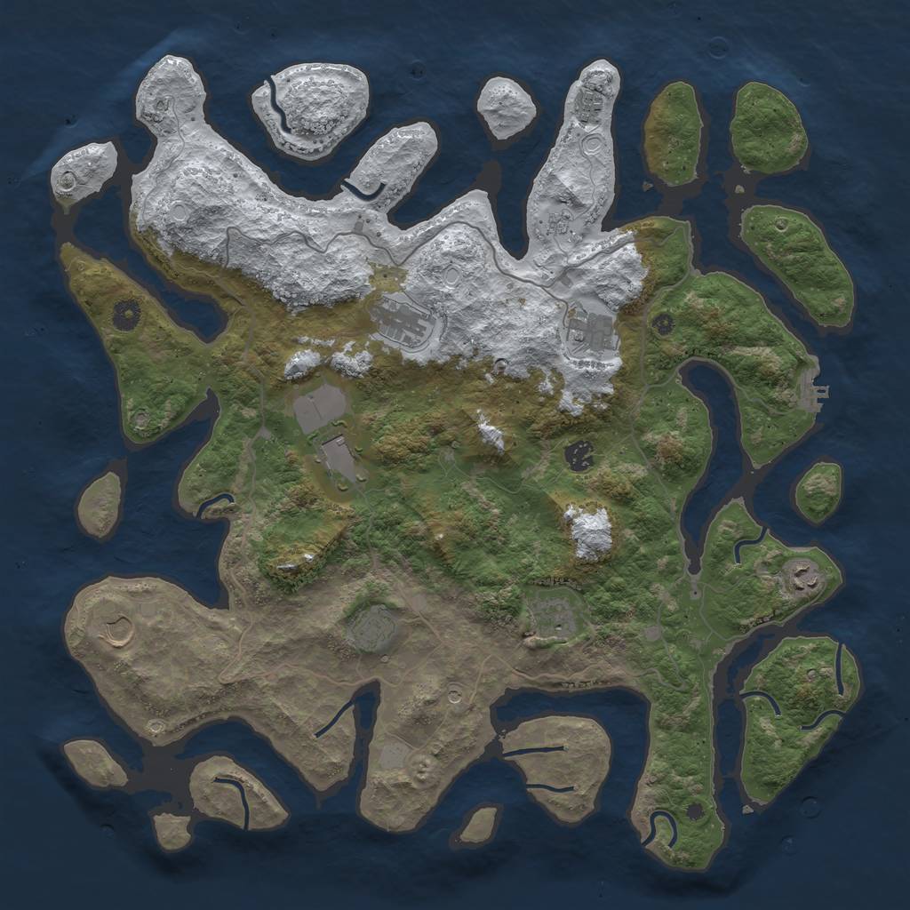 Rust Map: Procedural Map, Size: 4500, Seed: 103348, 17 Monuments