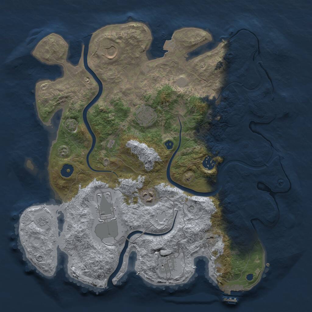Rust Map: Procedural Map, Size: 3600, Seed: 37, 13 Monuments
