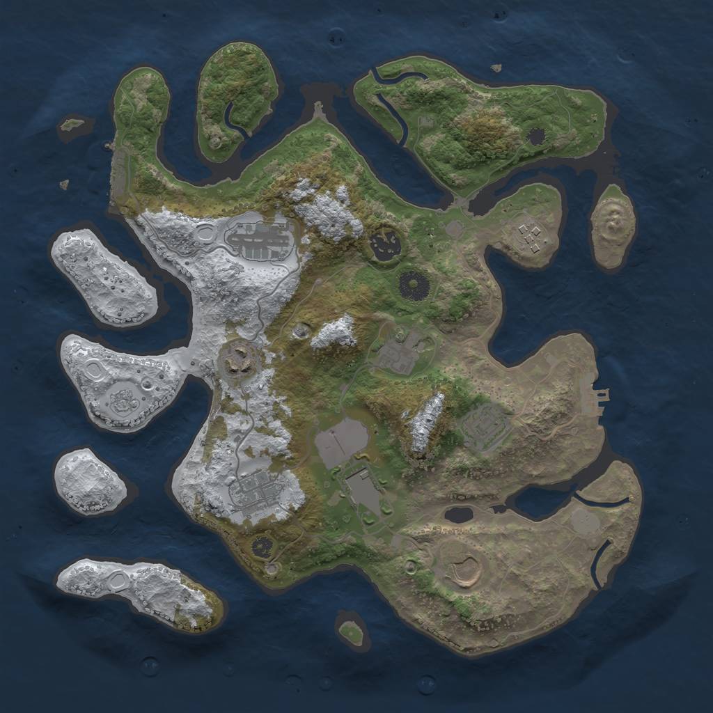 Rust Map: Procedural Map, Size: 3500, Seed: 1170062, 17 Monuments