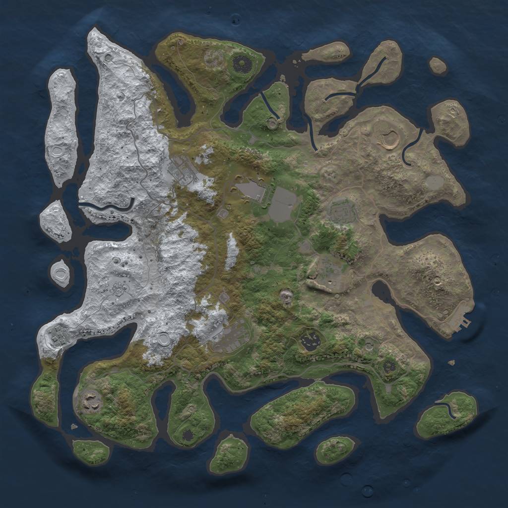 Rust Map: Procedural Map, Size: 4000, Seed: 256, 17 Monuments