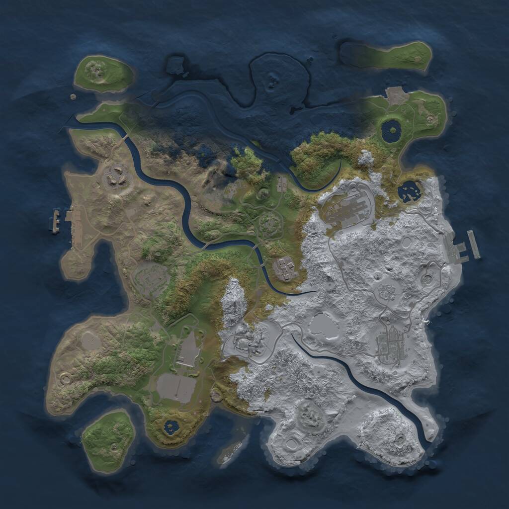 Rust Map: Procedural Map, Size: 3500, Seed: 2534544, 15 Monuments