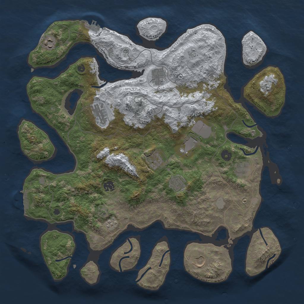 Rust Map: Procedural Map, Size: 4200, Seed: 7245, 19 Monuments