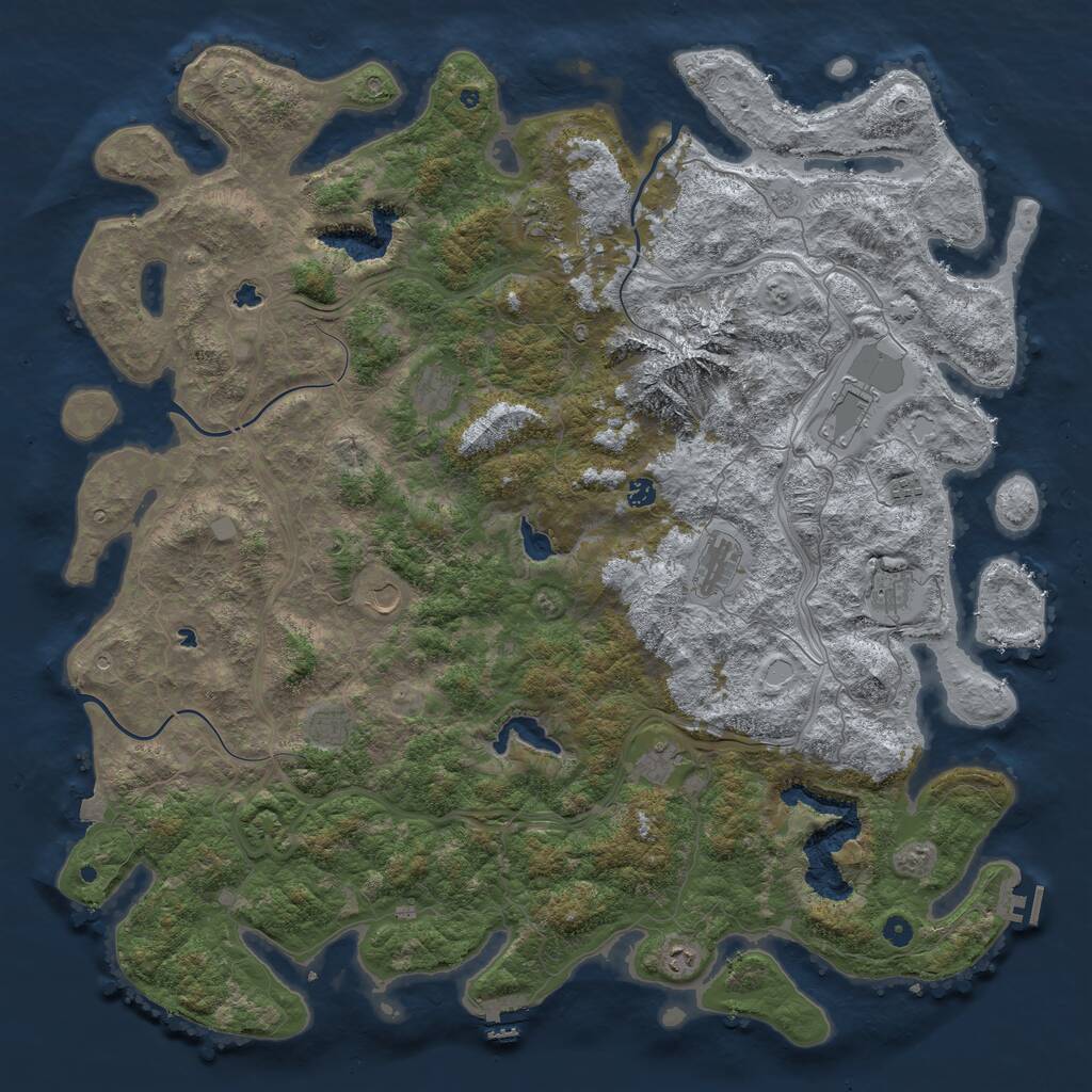 Rust Map: Procedural Map, Size: 5500, Seed: 88354, 17 Monuments