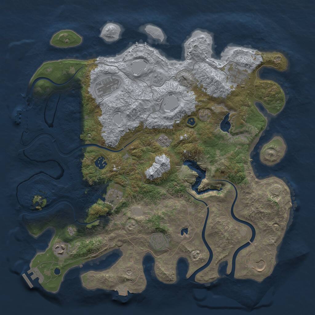 Rust Map: Procedural Map, Size: 4000, Seed: 1548471590, 14 Monuments