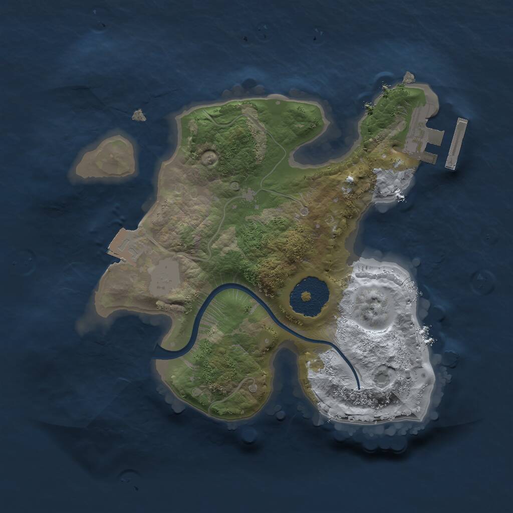 Rust Map: Procedural Map, Size: 2000, Seed: 1477358100, 2 Monuments