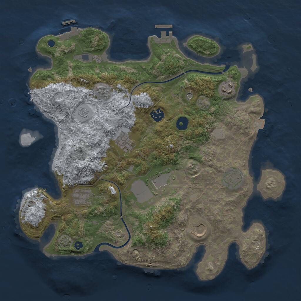 Rust Map: Procedural Map, Size: 3500, Seed: 6108334, 13 Monuments