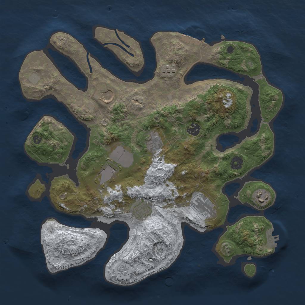 Rust Map: Procedural Map, Size: 3500, Seed: 494924, 17 Monuments
