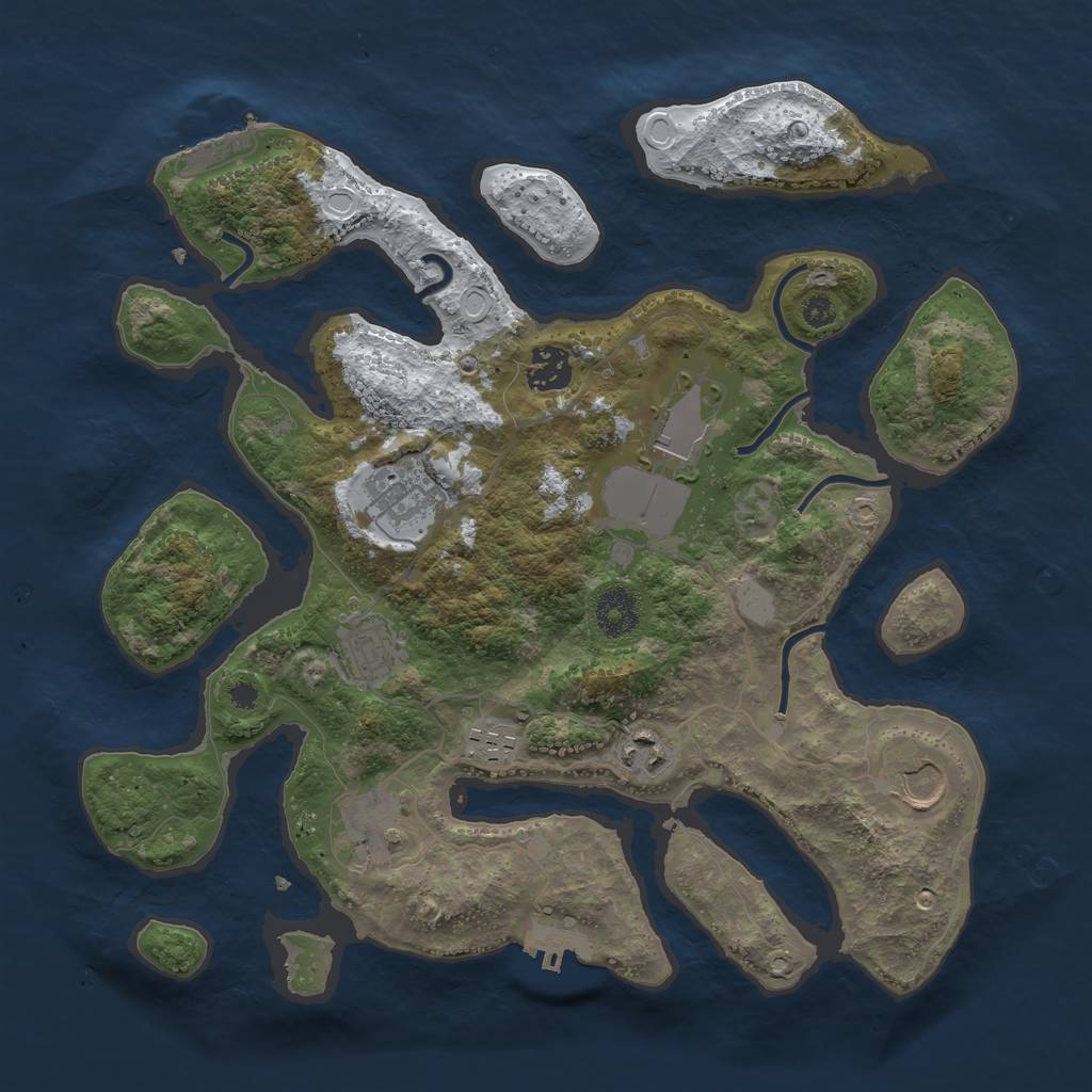 Rust Map: Procedural Map, Size: 3500, Seed: 5055924, 15 Monuments