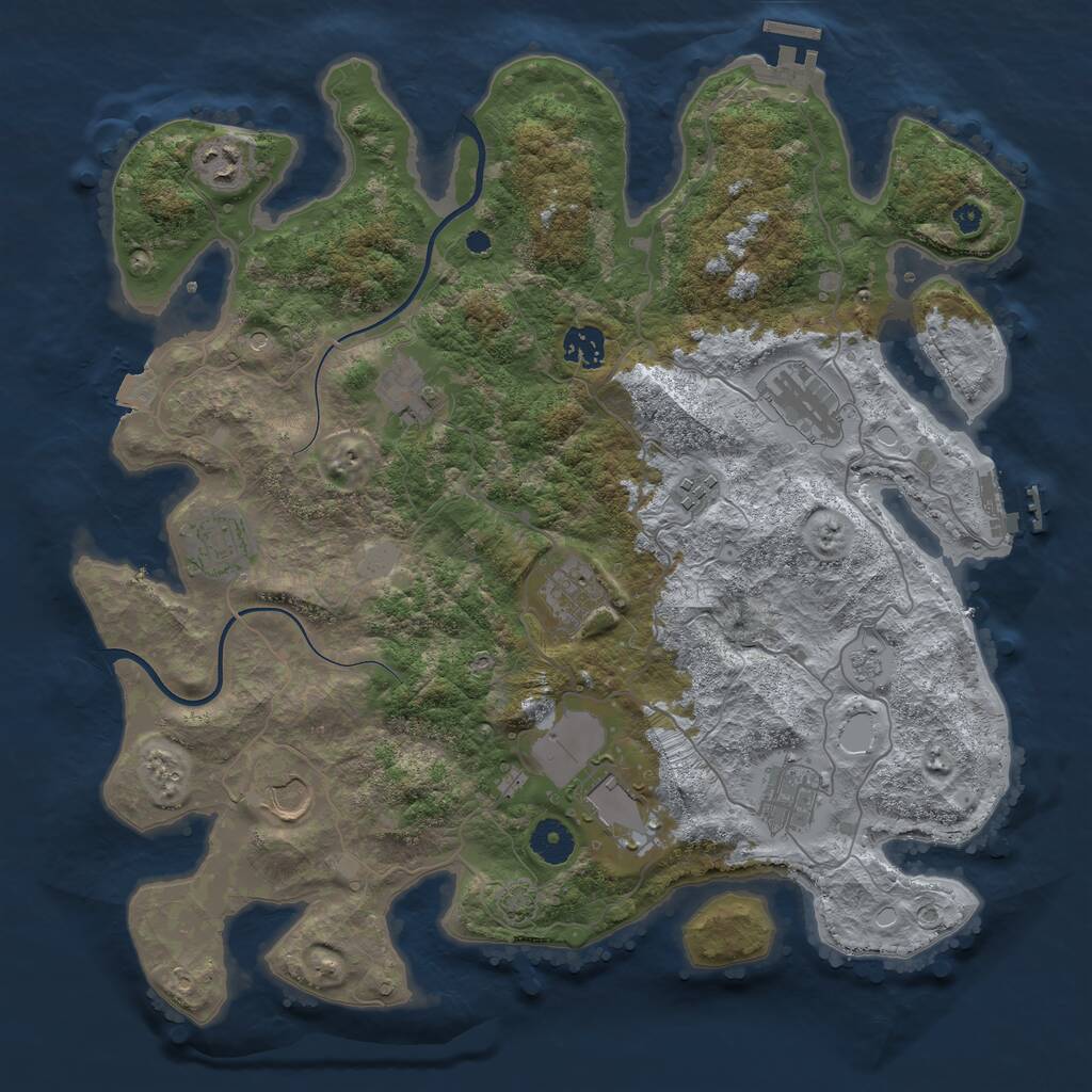 Rust Map: Procedural Map, Size: 3800, Seed: 236, 16 Monuments
